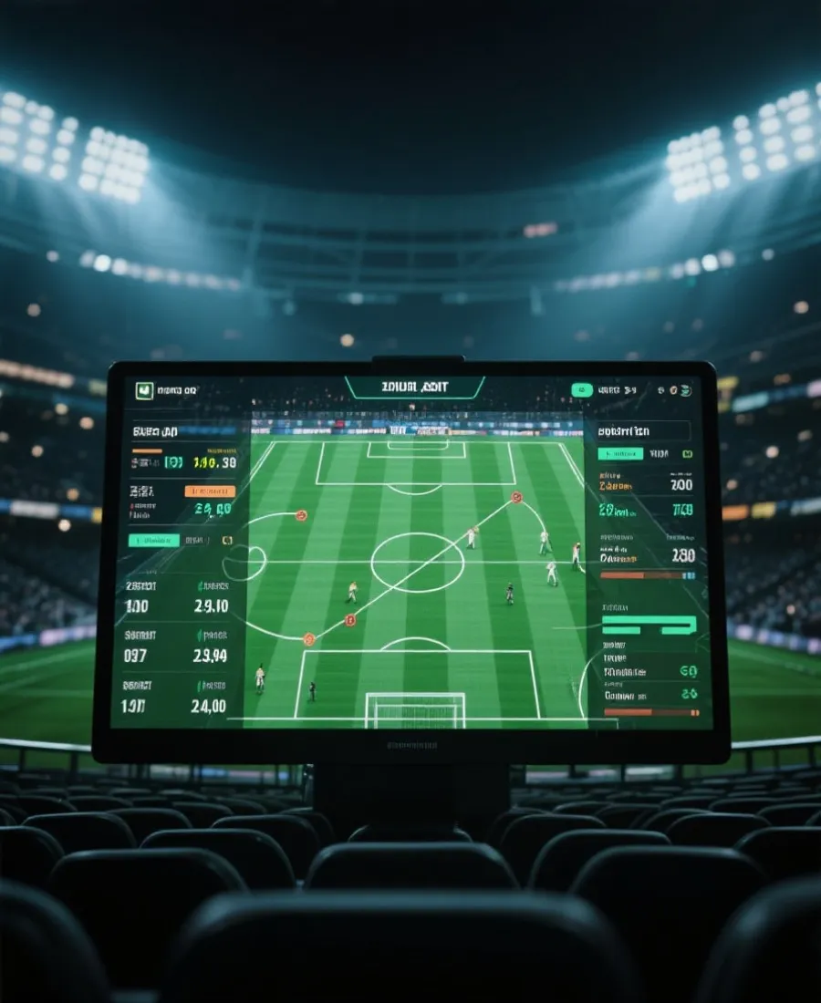 足球賽事數據分析與即時比分示意圖